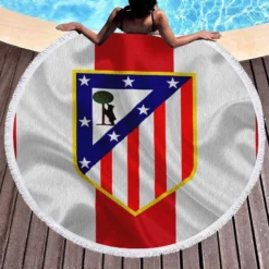 Atletico de Madrid Classic Spanish Football Club Round Beach Towel 1