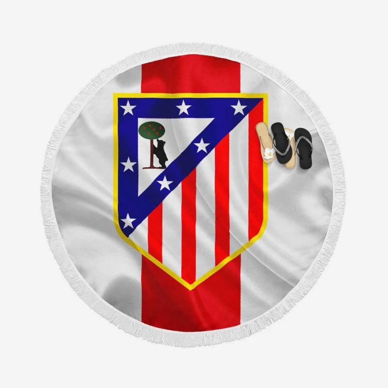 Atletico de Madrid Classic Spanish Football Club Round Beach Towel