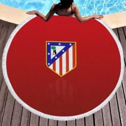 Atletico de Madrid Excellent Spanish Football Club Round Beach Towel 1