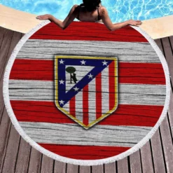 Atletico de Madrid La Liga Football Team Round Beach Towel 1