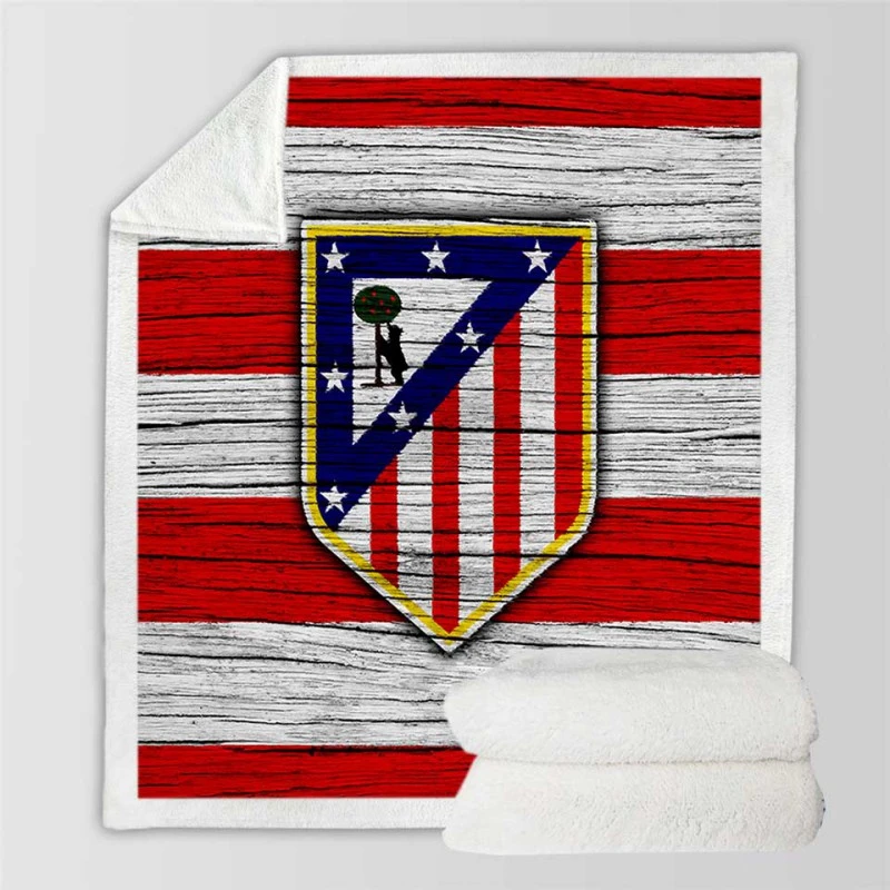 Atletico de Madrid La Liga Football Team Sherpa Fleece Blanket