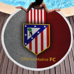 Atletico de Madrid Popular Spanish Football Club Round Beach Towel 1