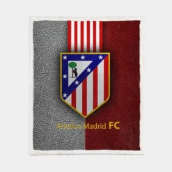 Atletico de Madrid Popular Spanish Football Club Sherpa Fleece Blanket 1