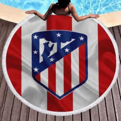 Atletico de Madrid Professional Spanish Football Club Round Beach Towel 1