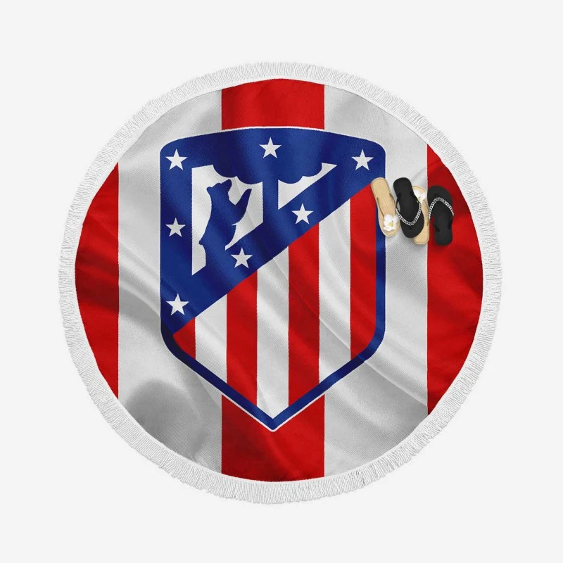 Atletico de Madrid Professional Spanish Football Club Round Beach Towel