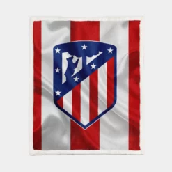 Atletico de Madrid Professional Spanish Football Club Sherpa Fleece Blanket 1