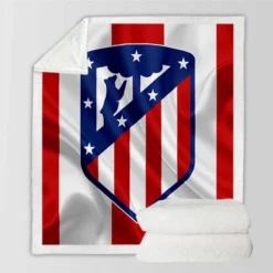 Atletico de Madrid Professional Spanish Football Club Sherpa Fleece Blanket