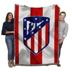 Atletico de Madrid Professional Spanish Football Club Woven Blanket