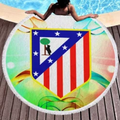 Atletico de Madrid Top Ranked Spanish Football Club Round Beach Towel 1