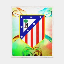 Atletico de Madrid Top Ranked Spanish Football Club Sherpa Fleece Blanket 1