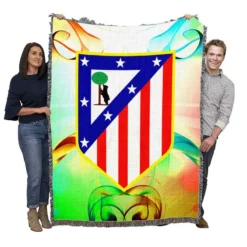 Atletico de Madrid Top Ranked Spanish Football Club Woven Blanket