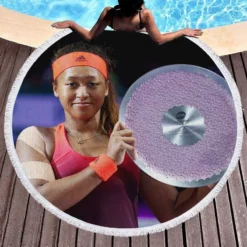 Australian Open Tennis Player Naomi Osaka Round Beach Towel 1