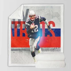 Awarded American Football Player Tom Brady Sherpa Fleece Blanket