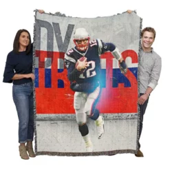 Awarded American Football Player Tom Brady Woven Blanket