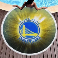 Awarded Basketball NBA Team Golden State Warriors Round Beach Towel 1