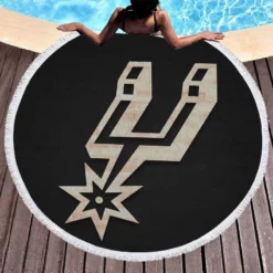 Awarded Basketball Team San Antonio Spurs Round Beach Towel 1