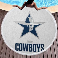 Awarded Football Club Dallas Cowboys Round Beach Towel 1