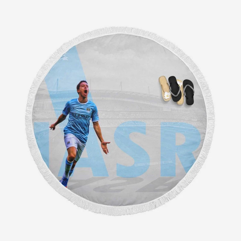 Awarded French Soccer Player Samir Nasri Round Beach Towel