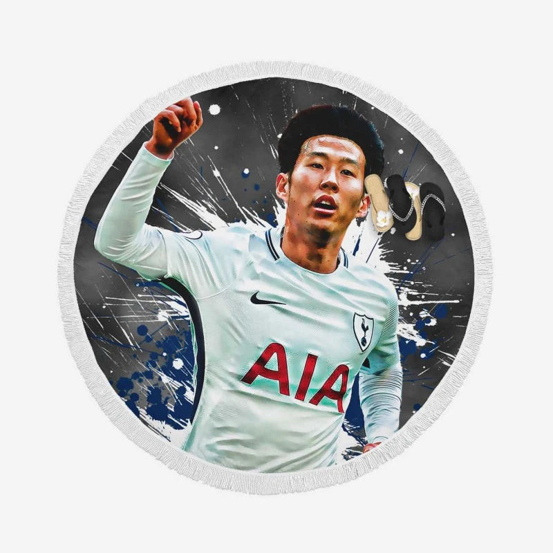 Awarded Korean Player Son Heung Min Round Beach Towel