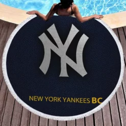 Awarded MLB Baseball Club New York Yankees Round Beach Towel 1