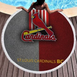 Awarded MLB Club St Louis Cardinals Round Beach Towel 1
