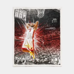 Awarded NBA Basketball Player LeBron James Sherpa Fleece Blanket 1