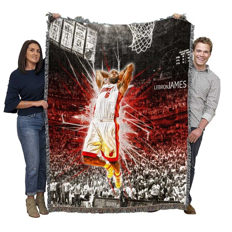 Awarded NBA Basketball Player LeBron James Woven Blanket