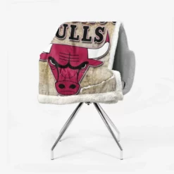 Awarded NBA Basketball Team Chicago Bulls Sherpa Fleece Blanket 2