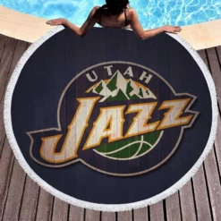 Awarded NBA Basketball Team Utah Jazz Round Beach Towel 1