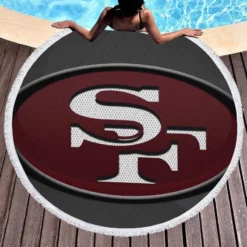 Awarded NFL Football Club San Francisco 49ers Round Beach Towel 1