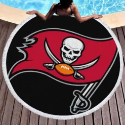 Awarded NFL Football Club Tampa Bay Buccaneers Round Beach Towel 1