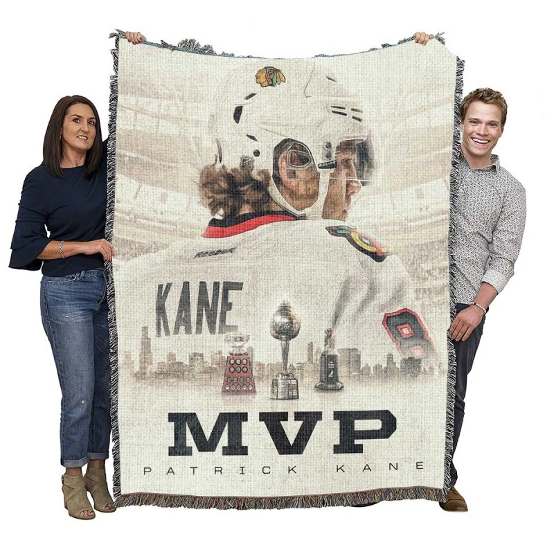 Awarded NHL Hockey Player Patrick Kane Woven Blanket