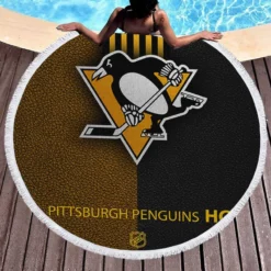 Awarded NHL Team Pittsburgh Penguins Round Beach Towel 1