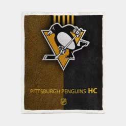 Awarded NHL Team Pittsburgh Penguins Sherpa Fleece Blanket 1