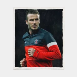 Awarded PSG Football Player David Beckham Sherpa Fleece Blanket 1