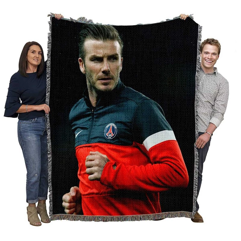 Awarded PSG Football Player David Beckham Woven Blanket