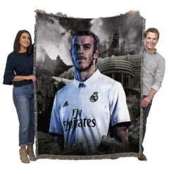 Awarded Real madrid Soccer Player Gareth Bale Woven Blanket