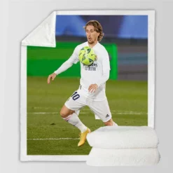 Awarded Soccer Player Luka Modric Sherpa Fleece Blanket