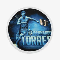 Awarded Spanish Football Player Fernando Torres Round Beach Towel