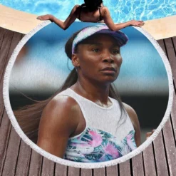 Awarded Tennis Player Venus Williams Round Beach Towel 1