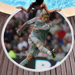 Awesome Liverpool Fernando Torres Round Beach Towel 1