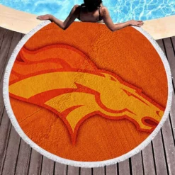 Awesome NFL Team Denver Broncos Round Beach Towel 1