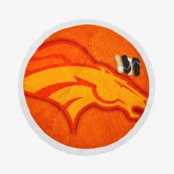 Awesome NFL Team Denver Broncos Round Beach Towel