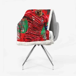 Ballon d Or Soccer Player Cristiano Ronaldo Sherpa Fleece Blanket 2