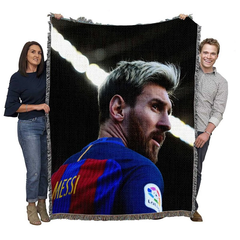 Barca LaLiga Football Player Lionel Messi Woven Blanket