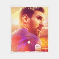 Barcelona Football Player Lionel Messi Sherpa Fleece Blanket 1