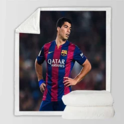 Barcelona Strong Player Luis Suarez Sherpa Fleece Blanket