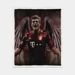 Bayern Munich Football Player Toni Kroos Sherpa Fleece Blanket 1