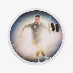 Belgian Professional Footballer Eden Hazard Round Beach Towel