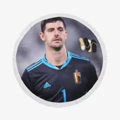 Belgium Football Player Thibaut Courtois Round Beach Towel